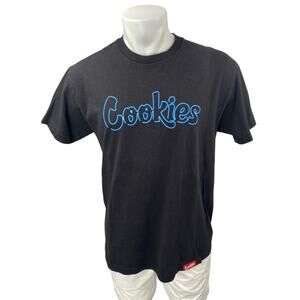 Cookies Men's Black Crewneck Short Sleeve Graphic Print Logo Tee T-shirt Top L